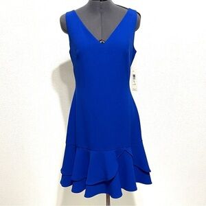 NWT Eliza J Woman Ruffle Hem Sheath Mini Dress Size 4